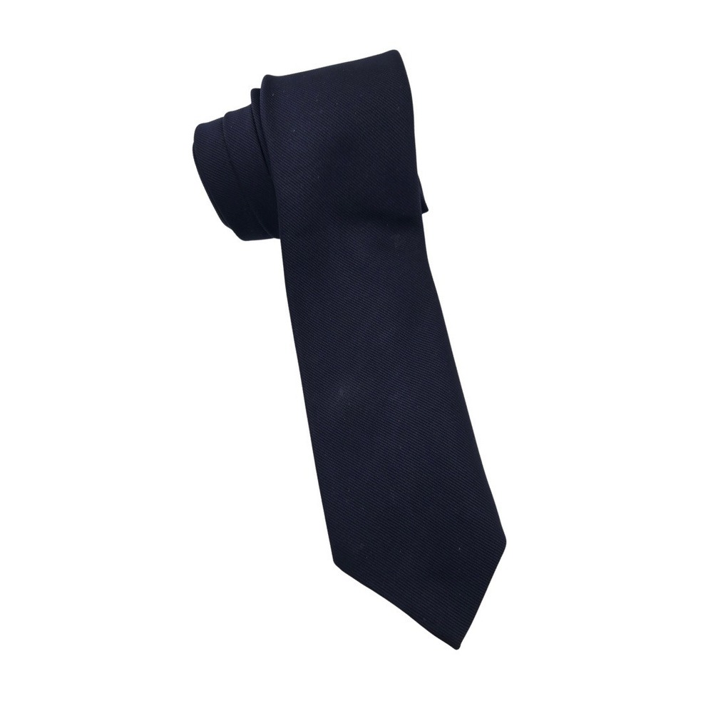Vtg 80s‎ Royal Knight Necktie Mens Navy Blue Ribbed Textured Solid Professional